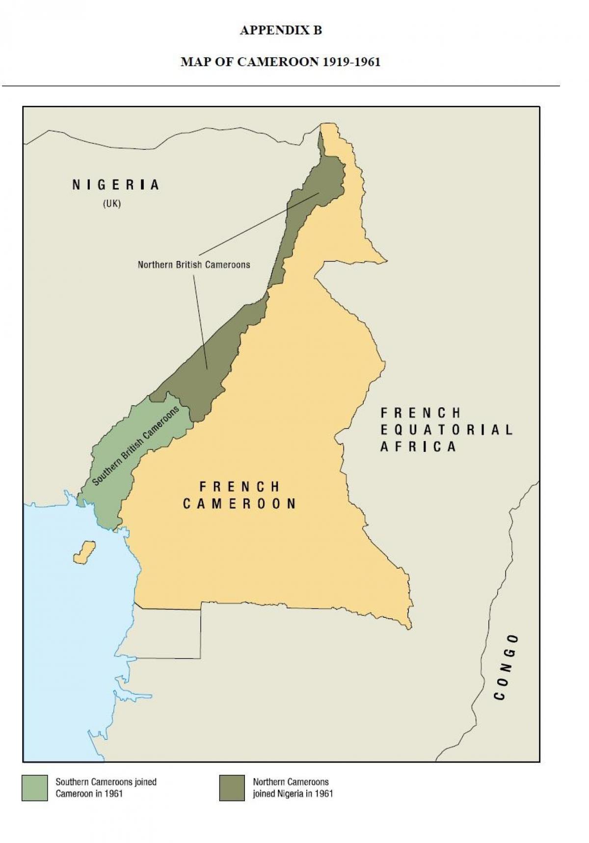지도 uno 국가의 카메룬