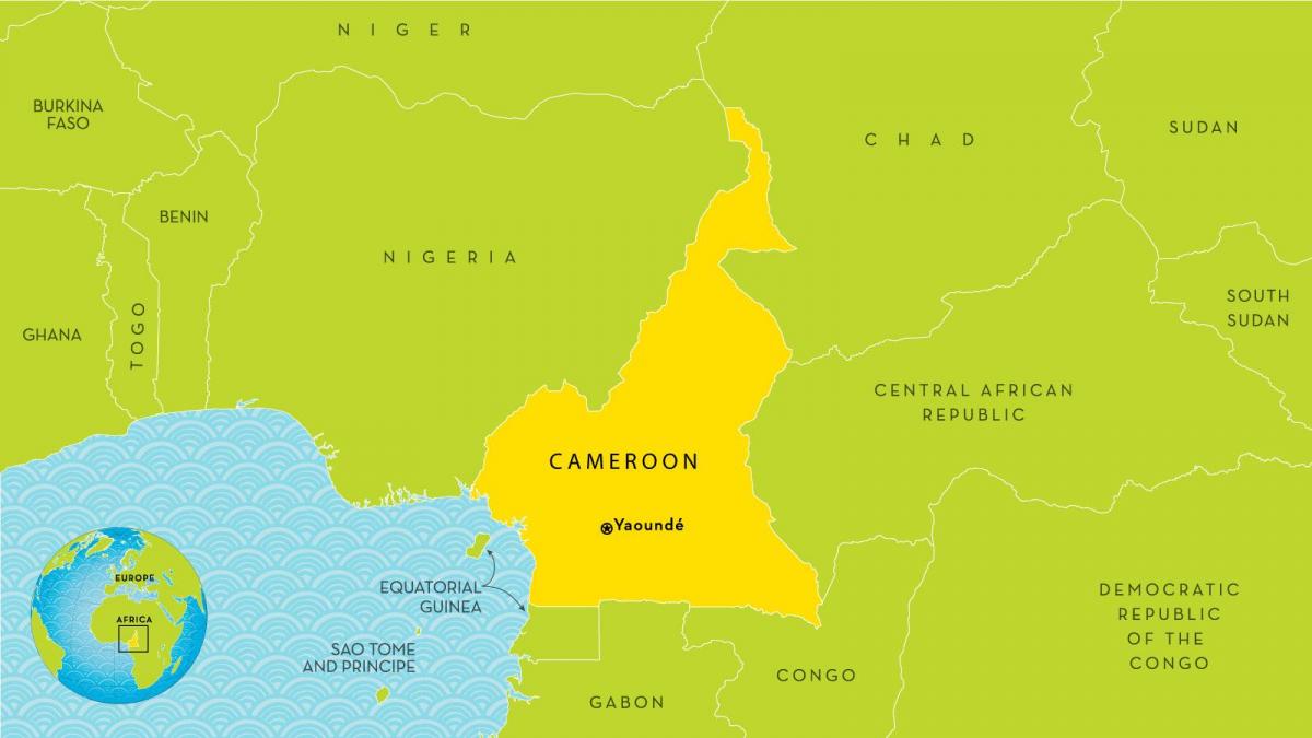 지도 카메룬 및 주변 국가
