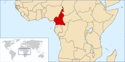 카메룬에 위치하는 세계 지도